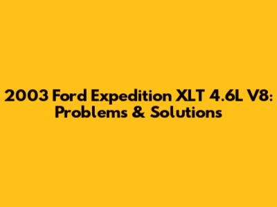 2003 Ford Expedition XLT 4.6L V8: Problems & Solutions
