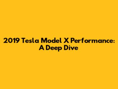 2019 Tesla Model X Performance: A Deep Dive