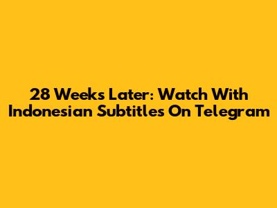 28 Weeks Later: Watch With Indonesian Subtitles On Telegram