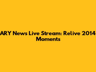 ARY News Live Stream: Relive 2014 Moments