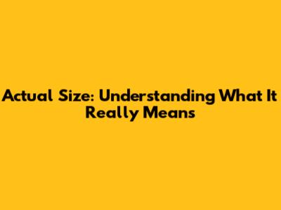 Actual Size: Understanding What It Really Means