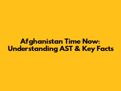 Afghanistan Time Now: Understanding AST & Key Facts