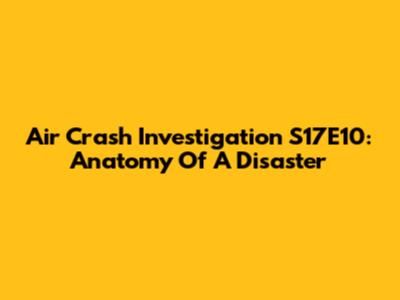 Air Crash Investigation S17E10: Anatomy Of A Disaster