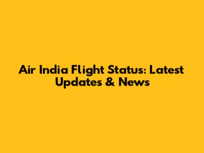 Air India Flight Status: Latest Updates & News