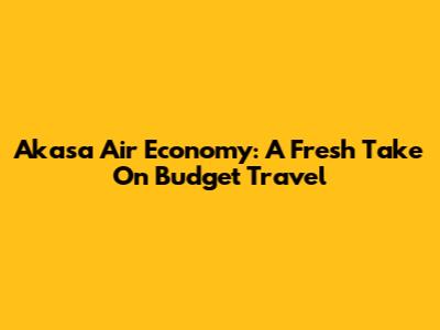 Akasa Air Economy: A Fresh Take On Budget Travel