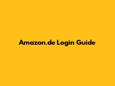 Amazon.de Login Guide
