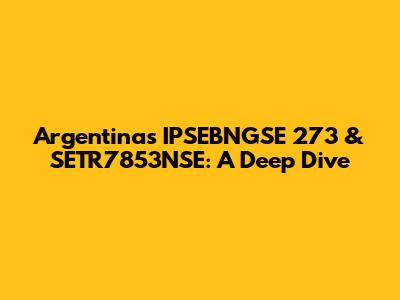 Argentina's IPSEBNGSE 273 & SETR7853NSE: A Deep Dive