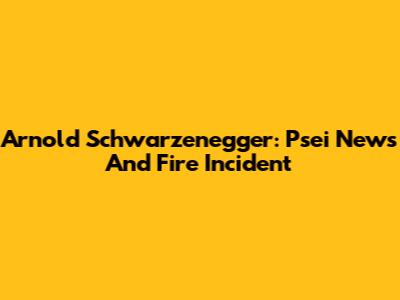 Arnold Schwarzenegger: Psei News And Fire Incident