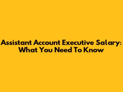 Assistant Account Executive Salary: What You Need To Know
