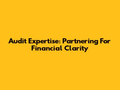 Audit Expertise: Partnering For Financial Clarity