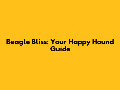 Beagle Bliss: Your Happy Hound Guide
