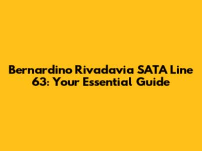 Bernardino Rivadavia SATA Line 63: Your Essential Guide