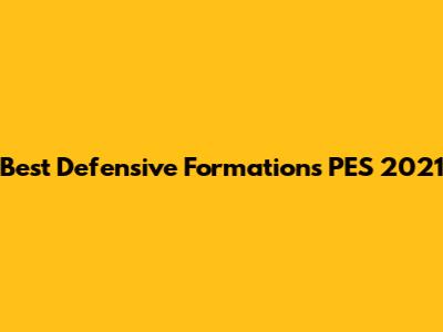 Best Defensive Formations PES 2021