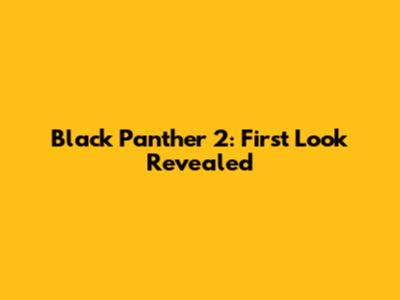 Black Panther 2: First Look Revealed