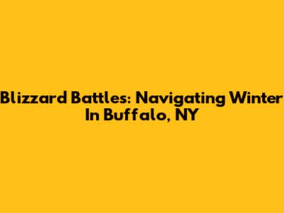 Blizzard Battles: Navigating Winter In Buffalo, NY