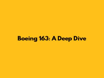 Boeing 163: A Deep Dive