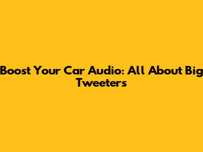 Boost Your Car Audio: All About Big Tweeters