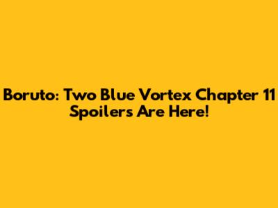 Boruto: Two Blue Vortex Chapter 11 Spoilers Are Here!