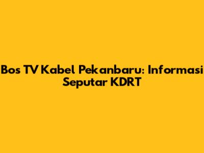Bos TV Kabel Pekanbaru: Informasi Seputar KDRT