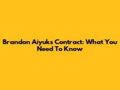 Brandon Aiyuk's Contract: What You Need To Know