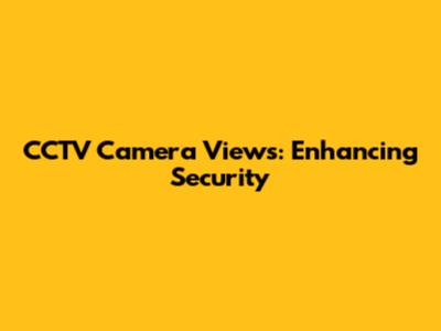 CCTV Camera Views: Enhancing Security