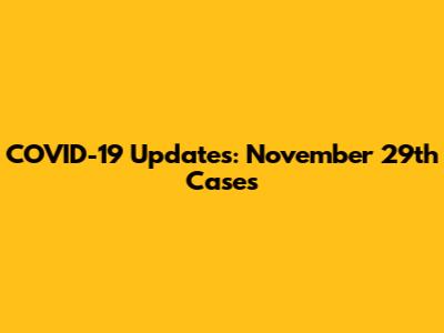 COVID-19 Updates: November 29th Cases