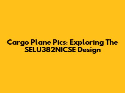 Cargo Plane Pics: Exploring The SELU382NICSE Design