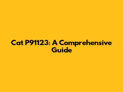 Cat P91123: A Comprehensive Guide