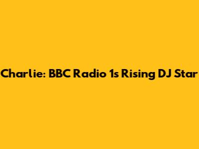 Charlie: BBC Radio 1's Rising DJ Star
