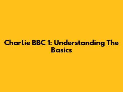Charlie BBC 1: Understanding The Basics