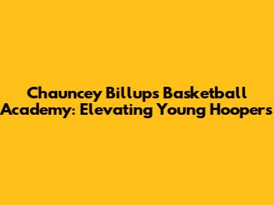 Chauncey Billups Basketball Academy: Elevating Young Hoopers