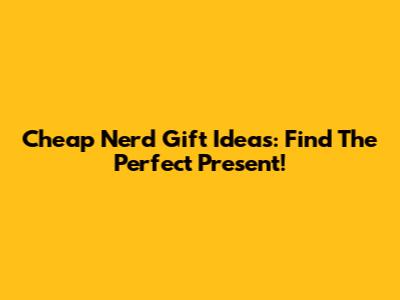 Cheap Nerd Gift Ideas: Find The Perfect Present!