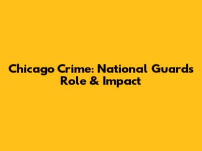 Chicago Crime: National Guard's Role & Impact