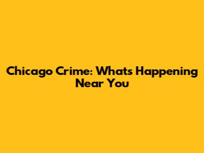 Chicago Crime: What's Happening Near You