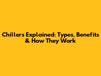 Chillers Explained: Types, Benefits & How They Work