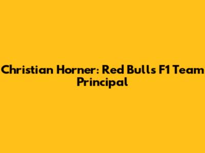 Christian Horner: Red Bull's F1 Team Principal