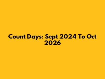Count Days: Sept 2024 To Oct 2026