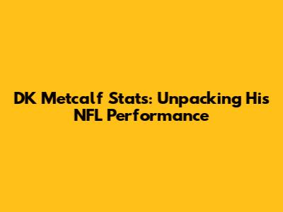 DK Metcalf Stats: Unpacking His NFL Performance
