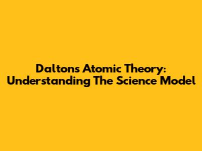 Dalton's Atomic Theory: Understanding The Science Model