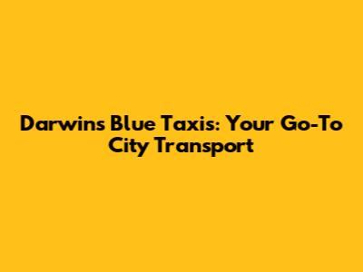 Darwin's Blue Taxis: Your Go-To City Transport