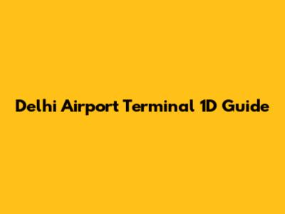 Delhi Airport Terminal 1D Guide