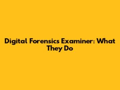 Digital Forensics Examiner: What They Do