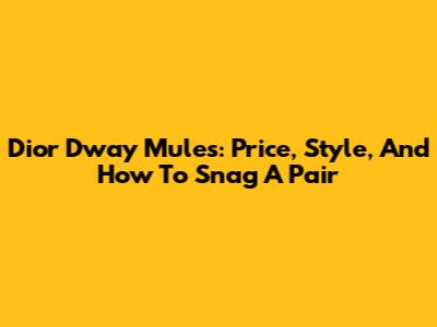 Dior Dway Mules: Price, Style, And How To Snag A Pair