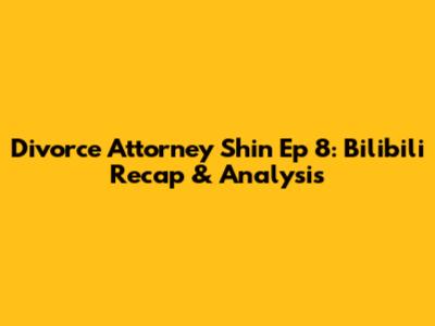 Divorce Attorney Shin Ep 8: Bilibili Recap & Analysis