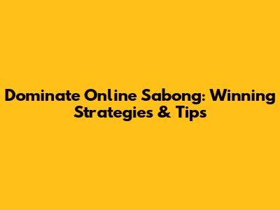 Dominate Online Sabong: Winning Strategies & Tips