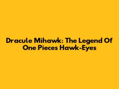 Dracule Mihawk: The Legend Of One Piece's Hawk-Eyes