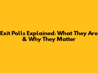 Exit Polls Explained: What They Are & Why They Matter