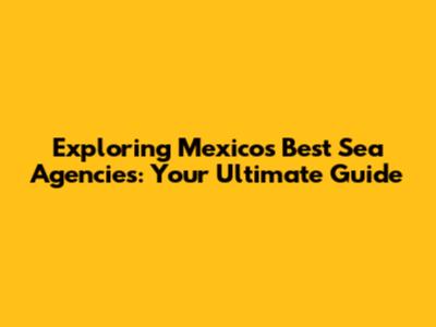 Exploring Mexico's Best Sea Agencies: Your Ultimate Guide