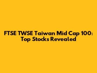 FTSE TWSE Taiwan Mid Cap 100: Top Stocks Revealed