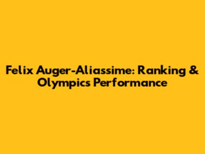 Felix Auger-Aliassime: Ranking & Olympics Performance